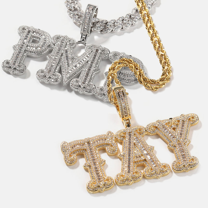 ZXI - 18'' - Custom Jewelry - Rock Sugar Letter Pendant