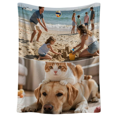 Custom Phone Case - ZXI Custom Blanket with Pictures - Personalized Baby Blankets - Custom Photo Blanket - 2 Pic - PERSONALIZED CUSTOM BLANKET