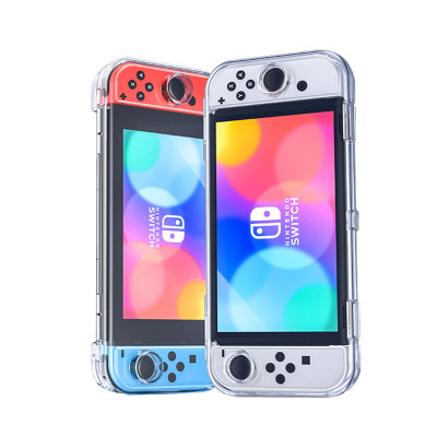 ZXI Nintendo Switch Transparent Case, One Piece Plastic Hard Shell, Full Body Shockproof Protective Cover - CLOVER