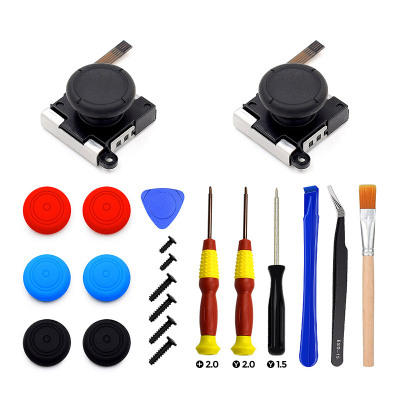 ZXI Joystick Replacement for Nintendo Switch & Lite & OLED Console JoyCons, 21 in 1 Analog Thumb Stick Repair Kit, with Screwdriver & Pry Tools & Thumbstick Caps & Screws - 21 IN 1 JOYSTICK REPLACEMENT FOR JOYCON