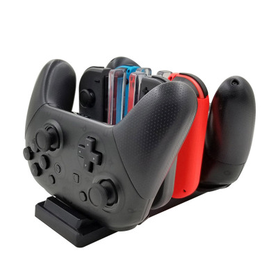 ZXI 6 in 1 Controller Charger Dock for Nintendo Switch & OLED Console JoyCons, 10W Charging Station for Pro Controllers, with Charger Cable & Indicator - 6 IN 1 CHARGER FOR JOYCON & PRO CONTROLLERS