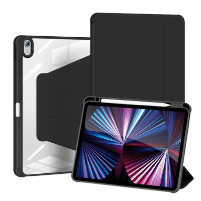 iPad Air 2 (2014 9.7Inch) Case - ZXI Classic Folio Case for iPad, 360 Degree Rotation, with Pencil Holder, Shockproof Protective Cover - ROTATING 360 TRI FOLD CASE