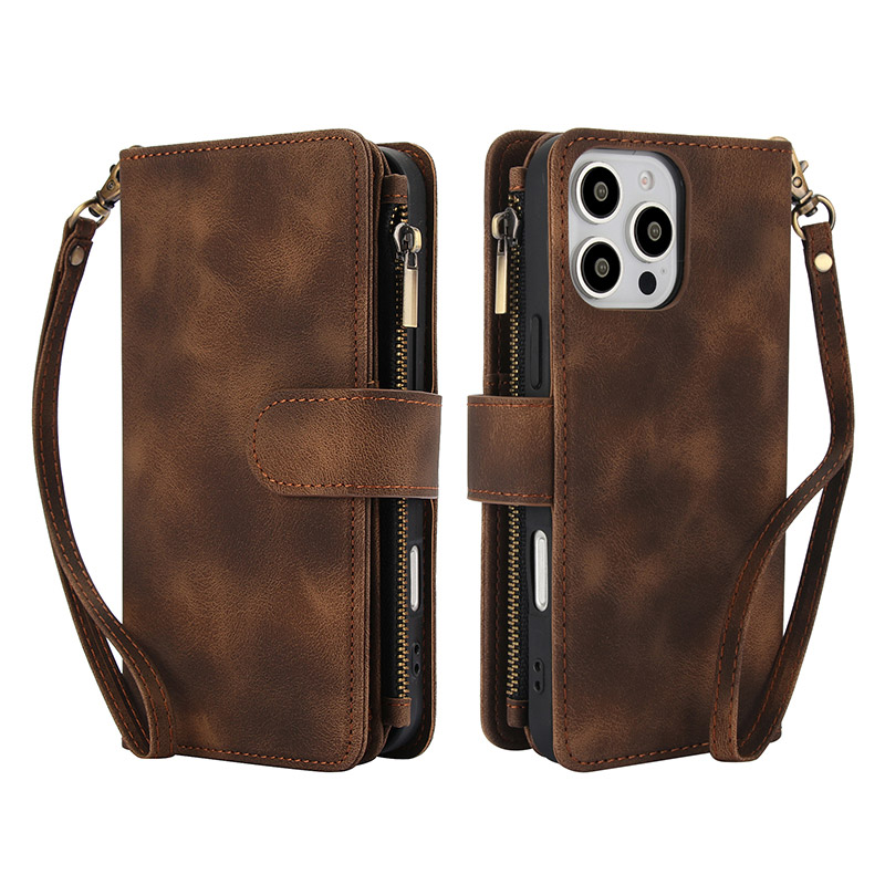 iPhone 16e Case - Wallet Folio Flip Phone Case - ZXI Zipper Flip