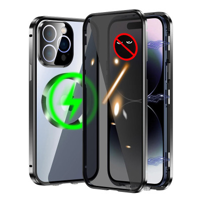 Samsung Galaxy S9 Plus Case - Heavy Duty Full Body Protection Phone Case - ZXI Double Sided Privacy Magnetic Phone Case, Support Magsafe, Built in Privacy Screen Protector, 360° Metal Bumper Full Body Cover - MAGSAFE PRIVACY CASE