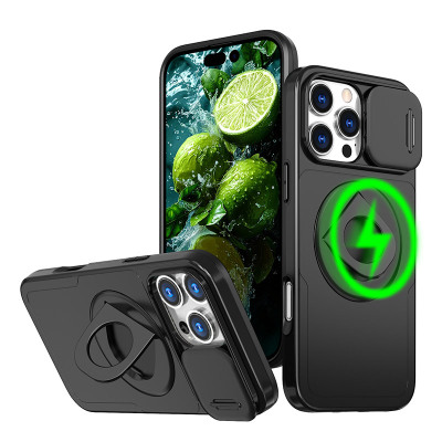 Heavy Duty Phone Case - ZXI Heavy Duty Magnetic Phone Case, Support Magsafe, with 360° Rotating Ring Kickstand & Slider Camera Lens Cover - 360 ROTATING KICKSTAND MAGSAFE CASE