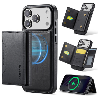 Wallet Detachable Phone Case - ZXI Detachable Magnetic Wallet Phone Case, Compatible with Magsafe, with Card Slot Holder & RFID Blocking Protective - DETACHABLE WALLET MAGSAFE CASE
