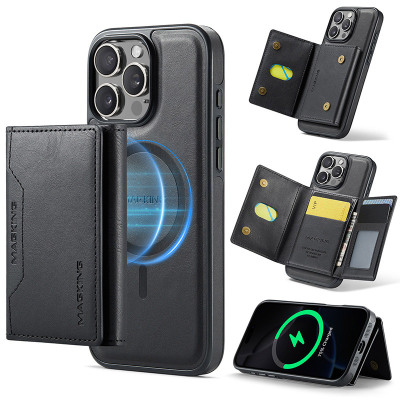 Wallet Detachable Phone Case - ZXI Detachable Magnetic Wallet Phone Case, Compatible with Magsafe, with Card Slot Holder & RFID Blocking Protective - DETACHABLE WALLET MAGSAFE CASE