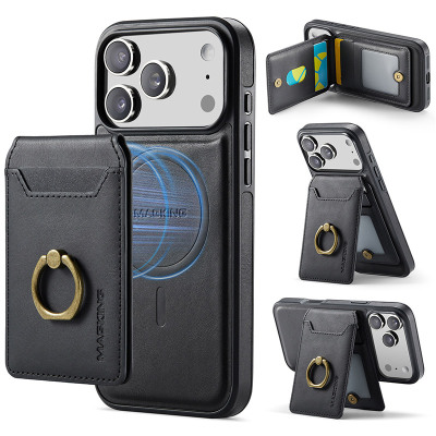 Wallet Detachable Phone Case - ZXI Detachable Magnetic Wallet Phone Case, Support Magsafe, with Card Slot & 360° Rotating Ring Kickstand - MAGSAFE DETACHABLE WALLET CASE