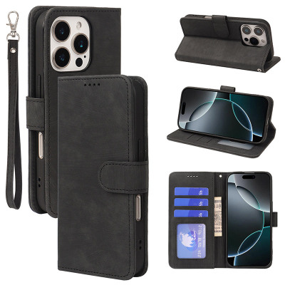 Wallet Folio Flip Phone Case - ZXI Classic Wallet Phone Case, Leather Flip Purse, with Card Slot Holder & Wrist Band, Shockproof Protective Cover - FLIP LEATHER WALLET CASE