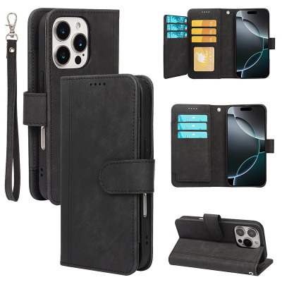 iPhone 16 Plus Case - Wallet Folio Flip Phone Case - ZXI Retro Wallet Phone Case, Leather Flip Purse, with Card Slot Holder & Wrist Band, Shockproof Protective Cover - RETRO FLIP WALLET CASE